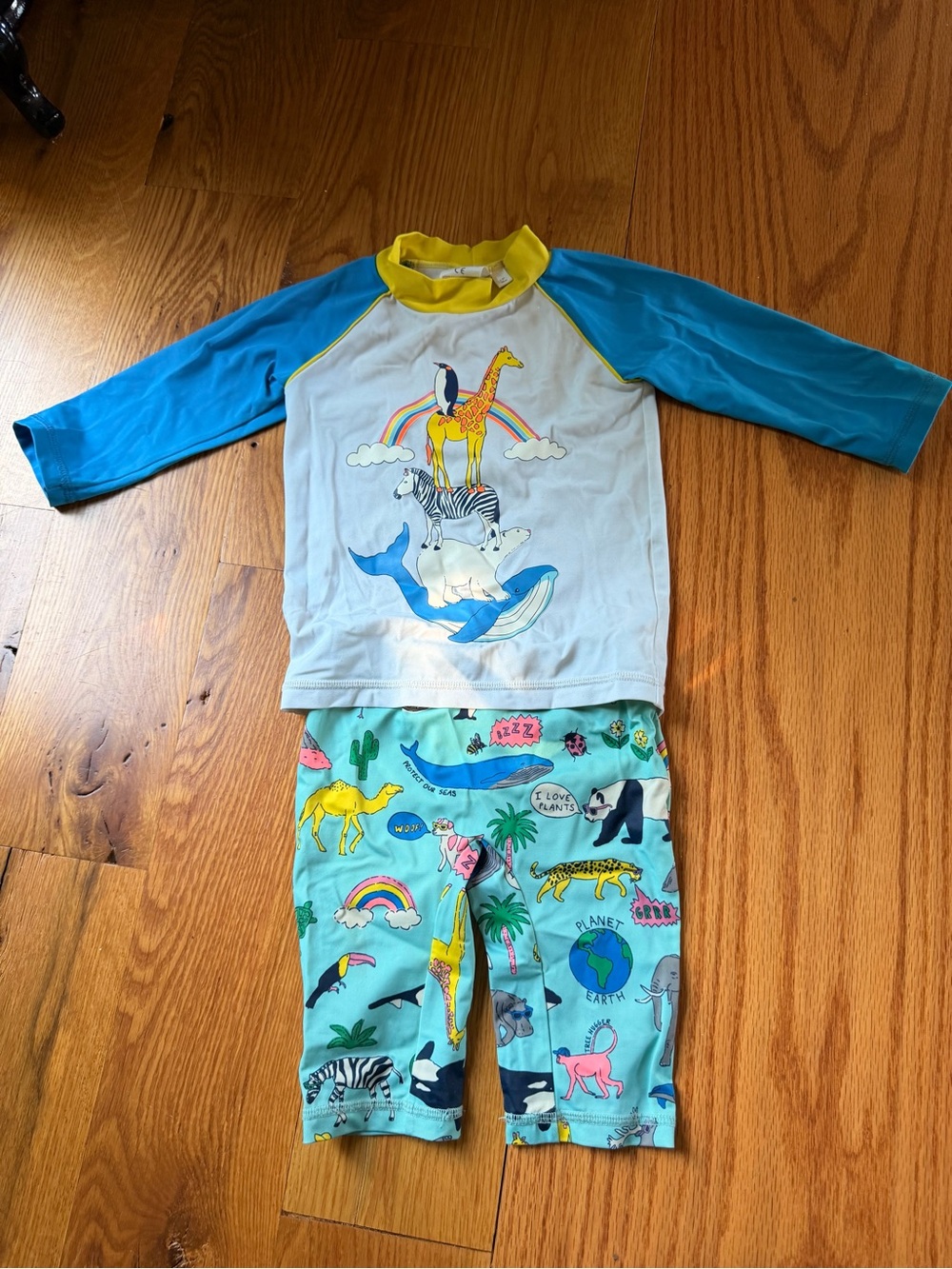 Mini Boden ADORABLE!!! 2-3 Kids Animal Rash Guard Swim Set 🌈